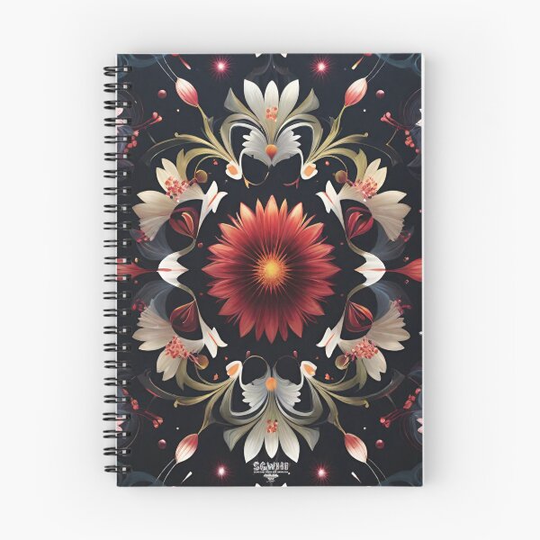 Artikelvorschau, Silbergrau-weiße Erbeninspiration, rotes Blumen- und Sternenmuster entworfen und verkauft von markyboyce247.