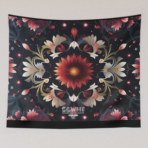 Item preview,  Silver Grey White heir inspiration, Red flower and star pattern designed and sold by markyboyce247.