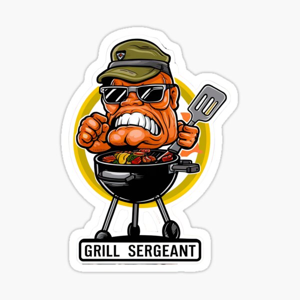Artikel-Vorschau von Grill Sergeant Lustiges Grillparty T-Shirt, designt und verkauft von Witty Shirts.