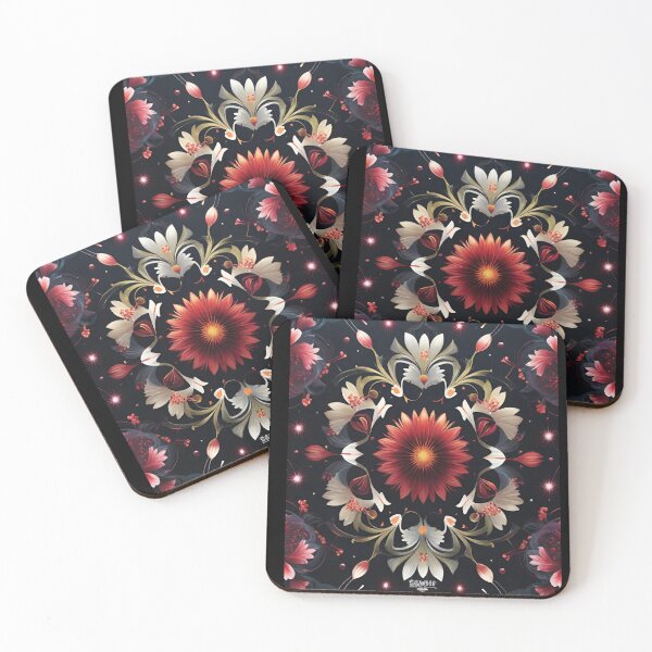 Item preview,  Silver Grey White heir inspiration, Red flower and star pattern designed and sold by markyboyce247.