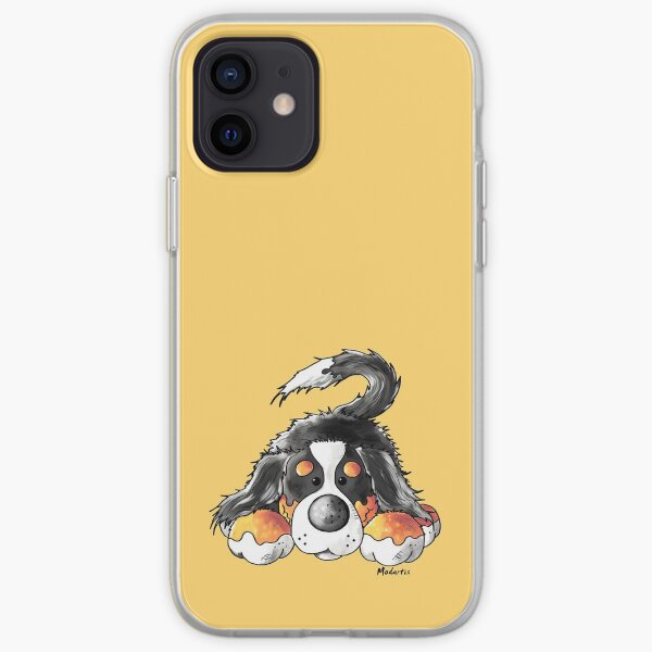 Cute Bernese Mountain Dog Puppy Cartoon iPhone Soft Case