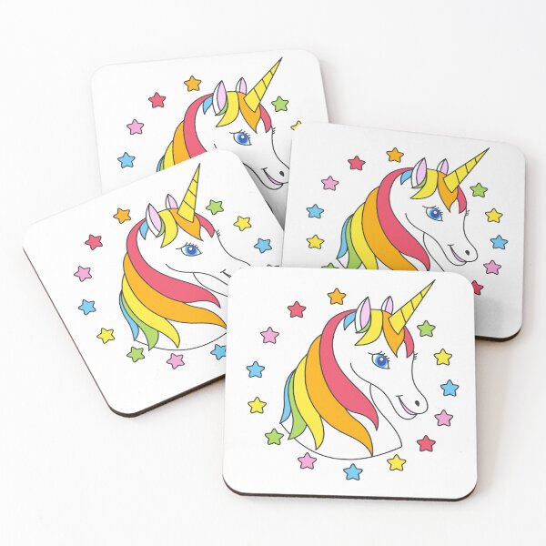 Item preview, Cute Rainbow Unicorn with stars Colorful Unicorn smiley face designed and sold by micarto.