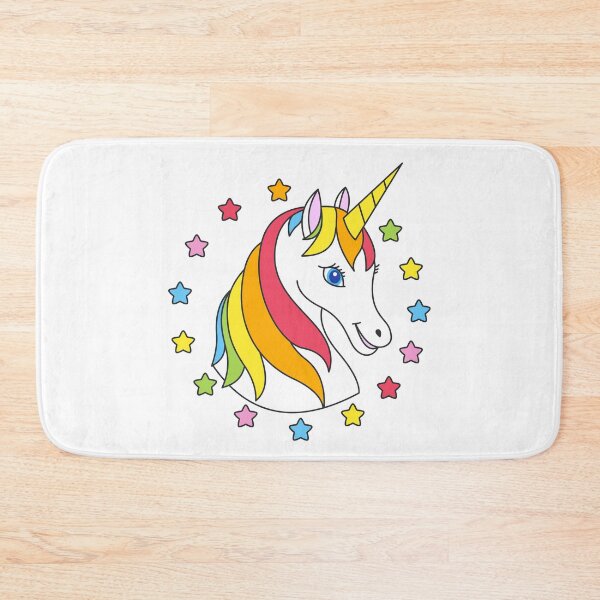 Item preview, Cute Rainbow Unicorn with stars Colorful Unicorn smiley face designed and sold by micarto.