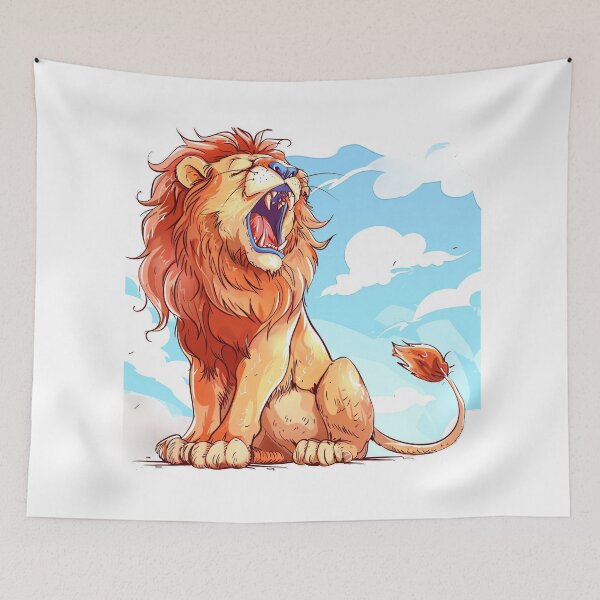 Item preview, Cartoon Roaring Lion Design Art designed and sold by kjon88.