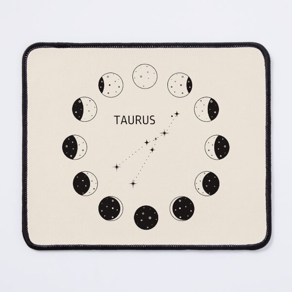 Item preview, Moon phases and zodiac constellation Taurus designed and sold by MonochromeEcho.