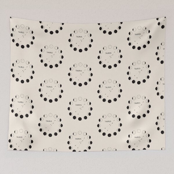 Item preview, Moon phases and zodiac constellation Taurus designed and sold by MonochromeEcho.