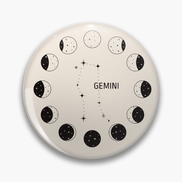 Item preview, Moon phases and zodiac constellation Gemini designed and sold by MonochromeEcho.