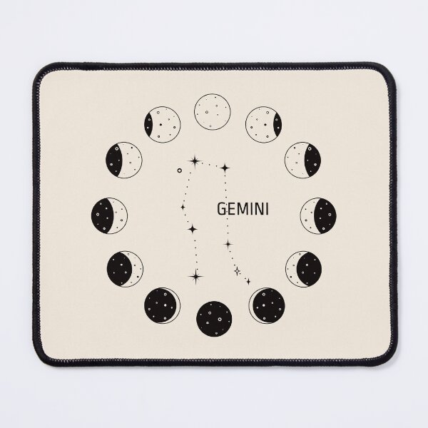 Item preview, Moon phases and zodiac constellation Gemini designed and sold by MonochromeEcho.