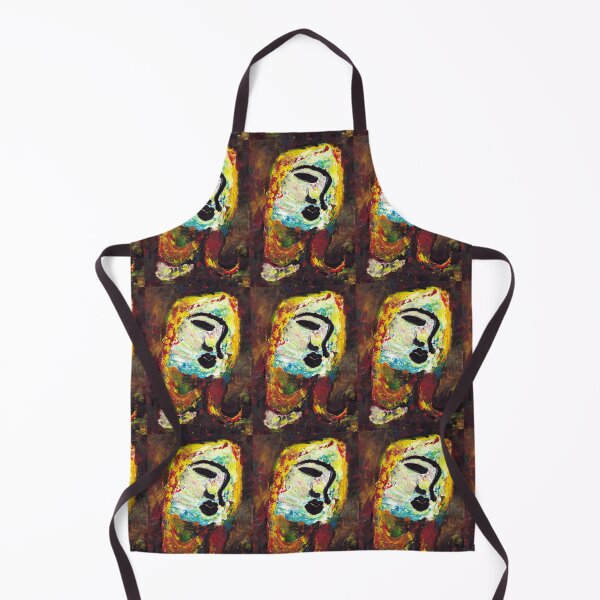 Item preview, Abstract oil painting face tribal African woman designed and sold by Carré Comme Orange.