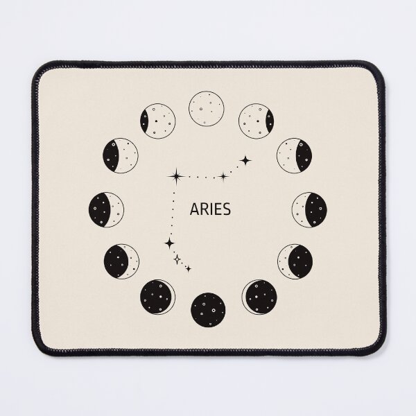 Item preview, Moon phases and zodiac constellation Aries designed and sold by MonochromeEcho.
