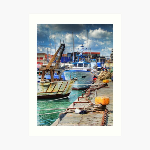 Barche ormeggiate al porto Art Print