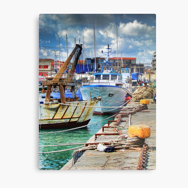 Barche ormeggiate al porto Metal Print