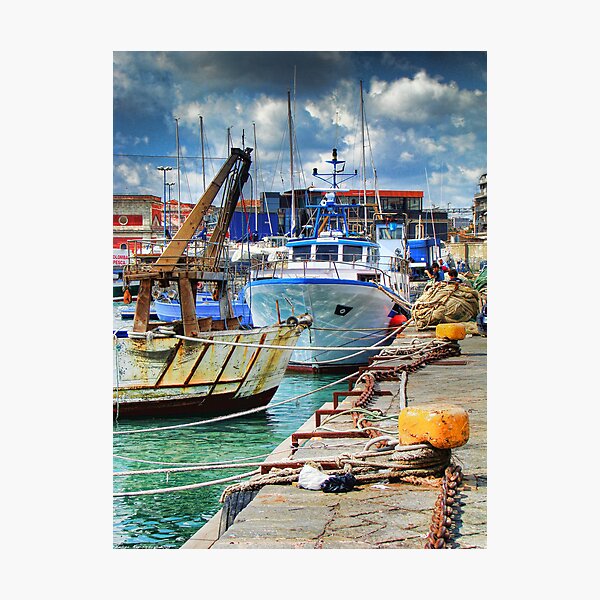 Barche ormeggiate al porto Photographic Print