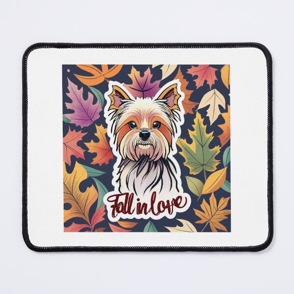 Item preview, Vintage Fall in Love - Yorkshire Terrier and Autumn Leaves designed and sold by NiftyWrx.