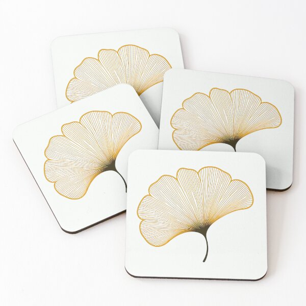 Item preview, Transparent, Golden Ginkgo Biloba Leaf, Minimalist, Abstract Pattern designed and sold by Gaborai.