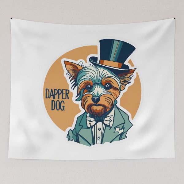 Item preview, Dapper Dog Yorkshire Terrier with Top Hat and Monocle designed and sold by NiftyWrx.
