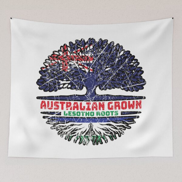 Item preview, Lesotho Australian Australia Tree Roots Flag designed and sold by FlagX.