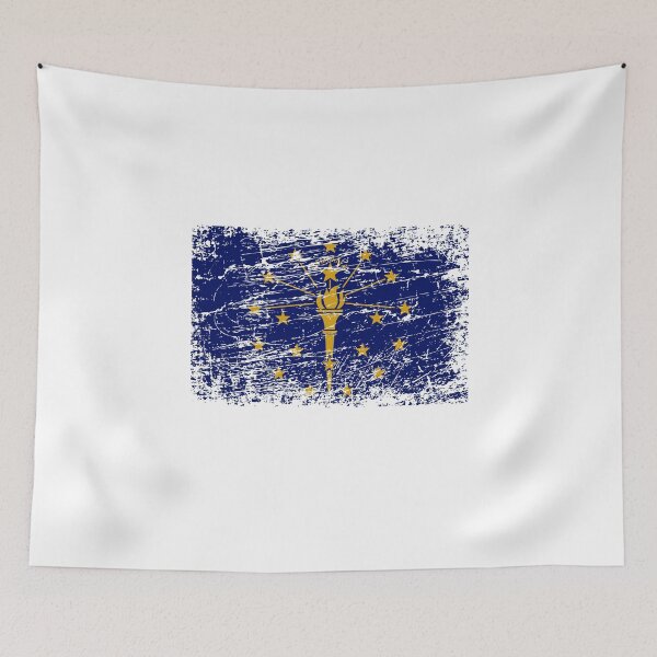 Item preview, Indiana USA flag flag used look designed and sold by GeogDesigns.
