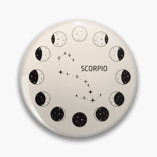 Item preview, Moon phases and zodiac constellation Scorpio designed and sold by MonochromeEcho.