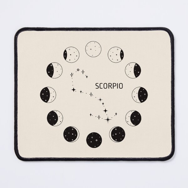 Item preview, Moon phases and zodiac constellation Scorpio designed and sold by MonochromeEcho.