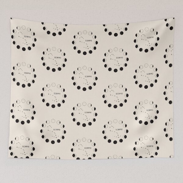 Item preview, Moon phases and zodiac constellation Scorpio designed and sold by MonochromeEcho.