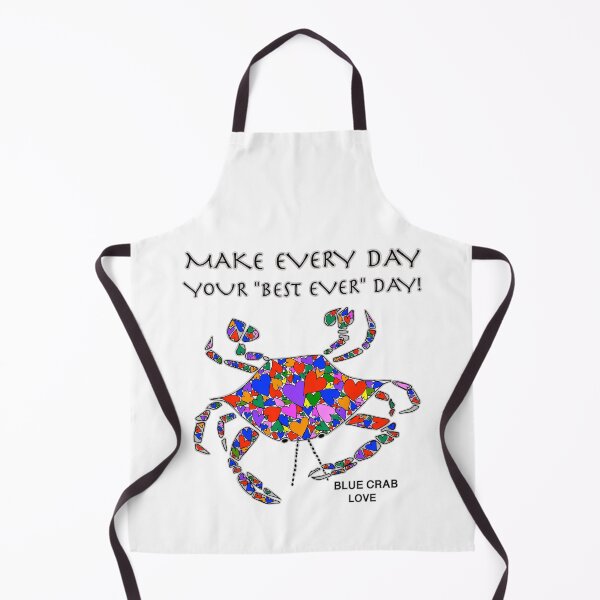Item preview, Blue Crab Art, Make Every Day Your "Best Ever" Day, Colorful Crab Love and Hearts in Reds designed and sold by Colleen Macomber.