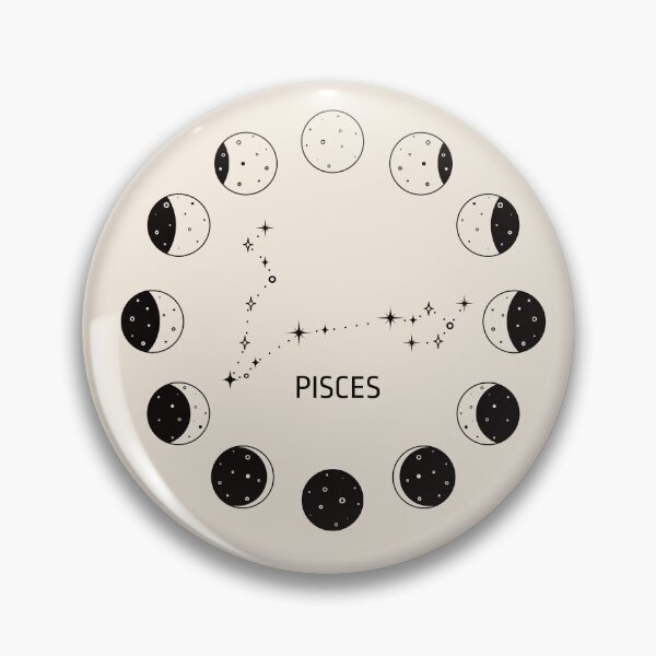 Item preview, Moon phases and zodiac constellation Pisces designed and sold by MonochromeEcho.