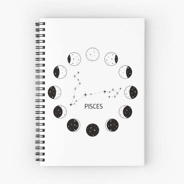 Item preview, Moon phases and zodiac constellation Pisces designed and sold by MonochromeEcho.