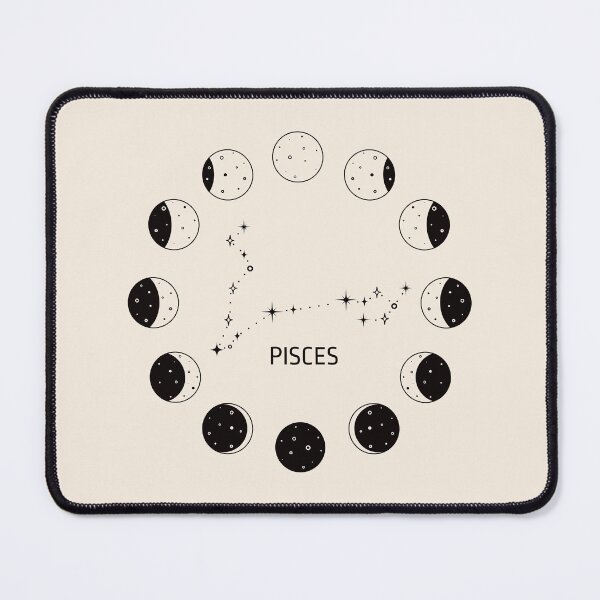 Item preview, Moon phases and zodiac constellation Pisces designed and sold by MonochromeEcho.