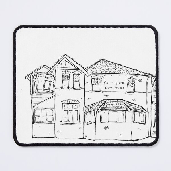 Item preview, Black and white line drawing of Polish House (Dom Polski) in Sydney (Australia) designed and sold by littlecurlew.