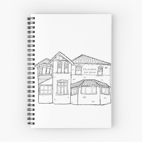 Item preview, Black and white line drawing of Polish House (Dom Polski) in Sydney (Australia) designed and sold by littlecurlew.