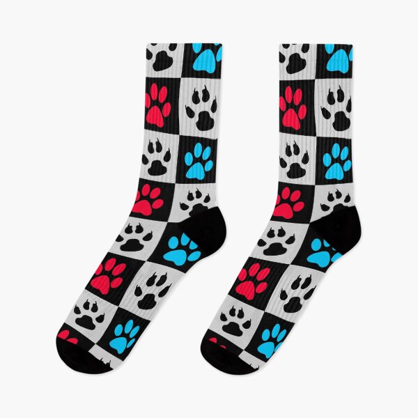 Item preview, Geometric Blue Red Paws and Claws designed and sold by PatternTitan.