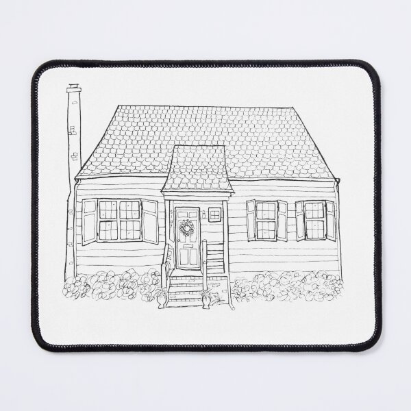 Item preview, Black and white line drawing of house in Richmond, Virginia designed and sold by littlecurlew.