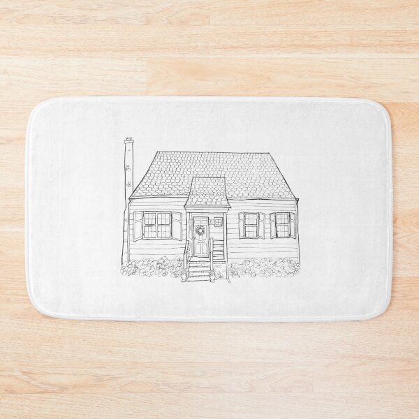 Item preview, Black and white line drawing of house in Richmond, Virginia designed and sold by littlecurlew.