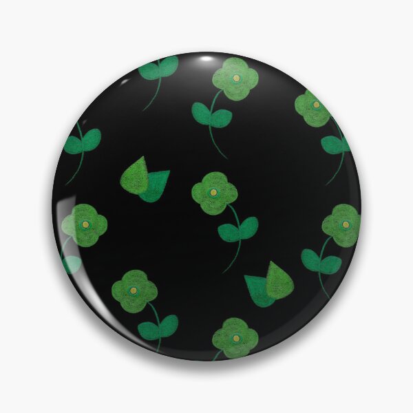 Item preview, Cute Green Blossom Pattern on Black - Retro Style designed and sold by Negin Mf Designs.