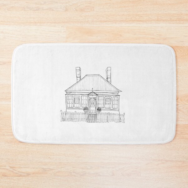 Item preview, Black and white line drawing of house in Hobart, Tasmania, Australia designed and sold by littlecurlew.