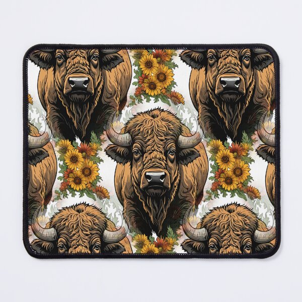Item preview, Oklahoman Buffalo Surrounded By Gaillardia pulchella Pattern designed and sold by taiche.