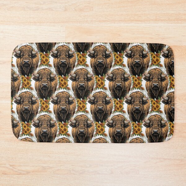 Item preview, Oklahoman Buffalo Surrounded By Gaillardia pulchella Pattern designed and sold by taiche.