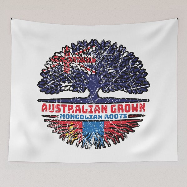 Item preview, Mongolia Mongolian Australian Australia Tree Roots Flag designed and sold by FlagX.