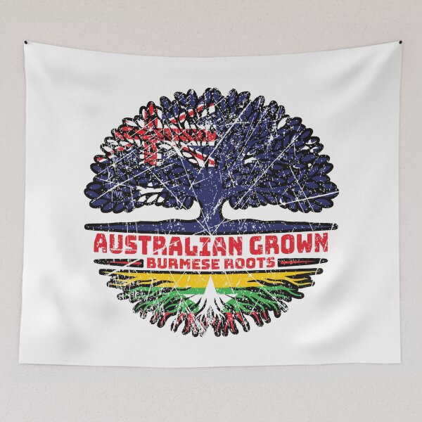 Item preview, Myanmar Burmese Australian Australia Tree Roots Flag designed and sold by FlagX.