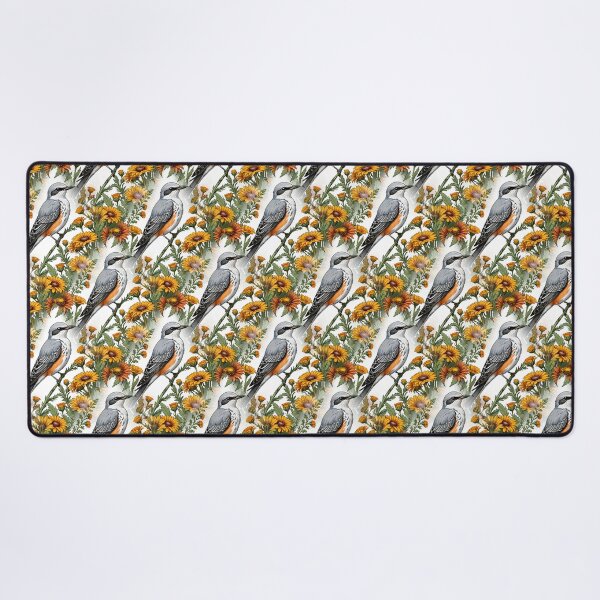 Item preview, Oklahoman Flycatcher Bird Surrounded By Gaillardia pulchella Pattern designed and sold by taiche.