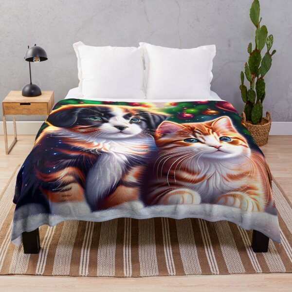 Item preview, Cute puppy and cat under Christmas tree designed and sold by MarionsArt.