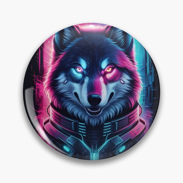 Item preview, Cyber Wolf | Colorful and Vibrant Design designed and sold by Zibis09.