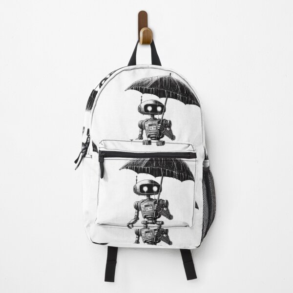 Item preview, Robot holding an umbrella in the rain designed and sold by Gentle40Winks.