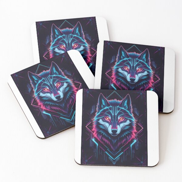 Item preview, Cyber Wolf | Colorful and Vibrant Design designed and sold by Zibis09.