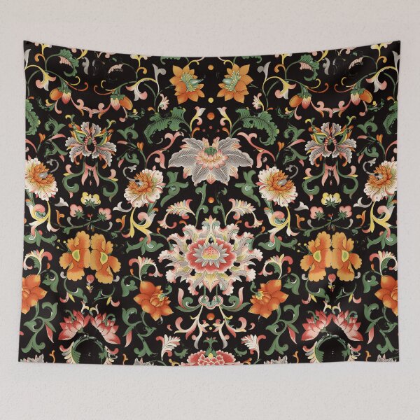 Item preview, oriental inspired elegant intricate floral patterned  designed and sold by metebf.