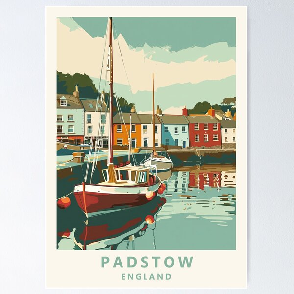 Aperçu de l'œuvre Affiche de voyage Padstow, Angleterre créée et vendue par JJAArt.