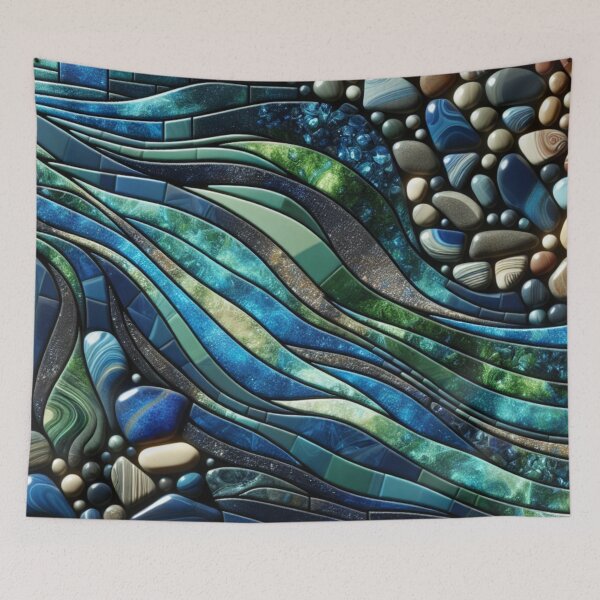 Item preview, Blue Mosaic Rocks designed and sold by Debbie Schulte.