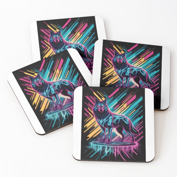 Item preview, Cyber Wolf | Colorful and Vibrant Design designed and sold by Zibis09.