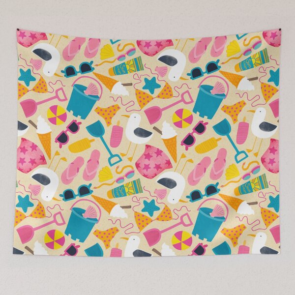 Item preview, Fun at the beach - on sand, cute pattern by Cecca Designs designed and sold by Cecca-Designs.